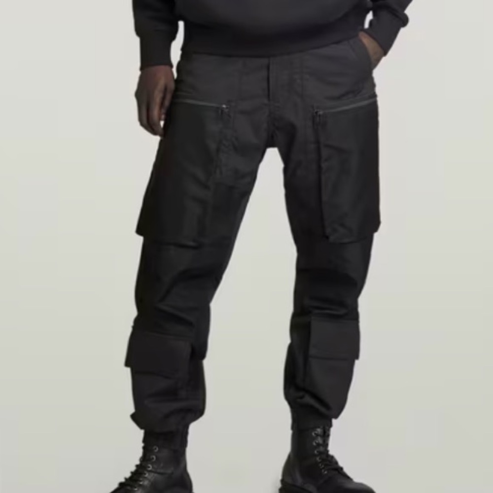 G-Star Raw Men's 3D PM Cuffed Trainer Black Cargo Jogger Pants Size 33